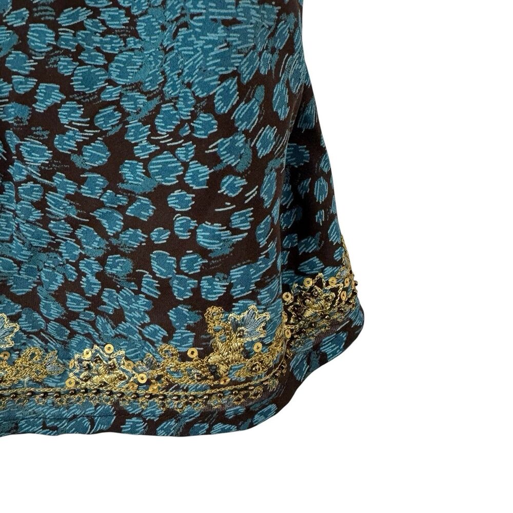 Vintage Y2K Valerie Stevens 14 Silk Cami Camisole Crop Tank Gold Boho Womens - Picture 9 of 11